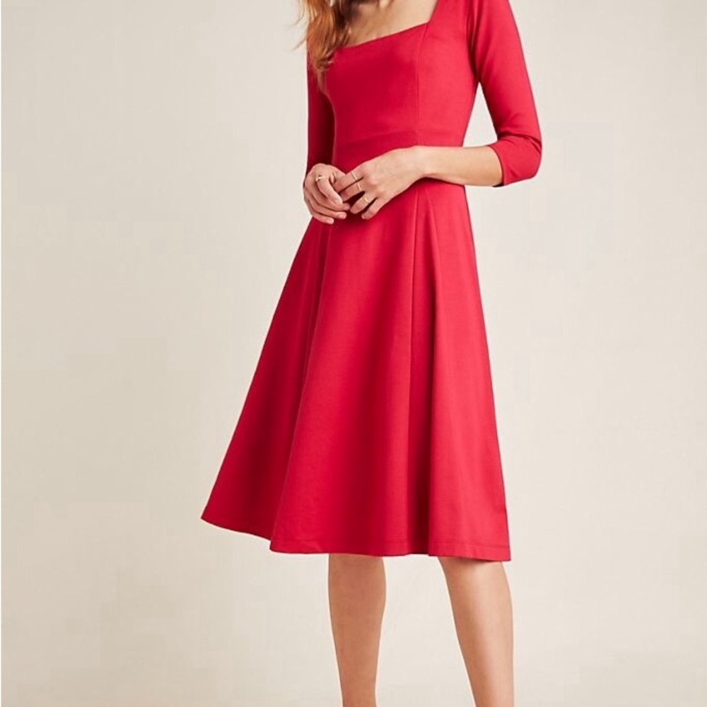 Anthropologie Maeve Jocelyn Fit &‎ Flare Dress Festive Holiday Size Small
